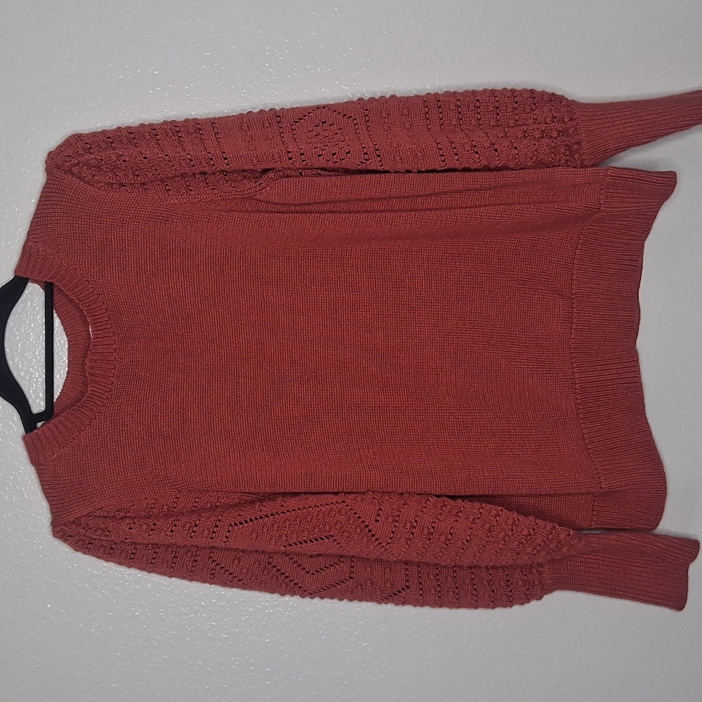 Grace + Karma Knit Sweater Burn Orange Boho Size L ( Runs Small)